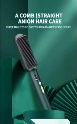 2-In-1 Hair Straightener & Curling Comb – Fast Heating Ceramic Hair Styler