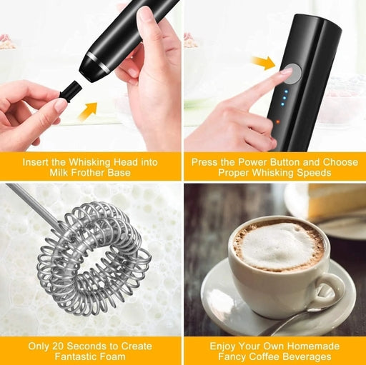 Milk Frother USB Speed Adjustable Milk Frother / 3 Speed / Rachargeable Handheld Electric Foam Maker