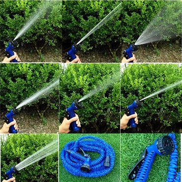 50Ft Expandable Garden Hose with 7-Mode Spray Gun for Car Washing, Lawn & Garden Watering