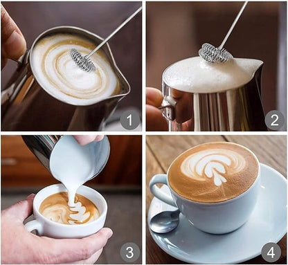 Modern mini portable automatic battery power egg coffee whisk beater hand held electric mixer Milk Frother Handheld Automatic Milk Foam Maker Hand Frother for Coffee Hot Chocolate Mini Drink Mixer Coffee Mixer