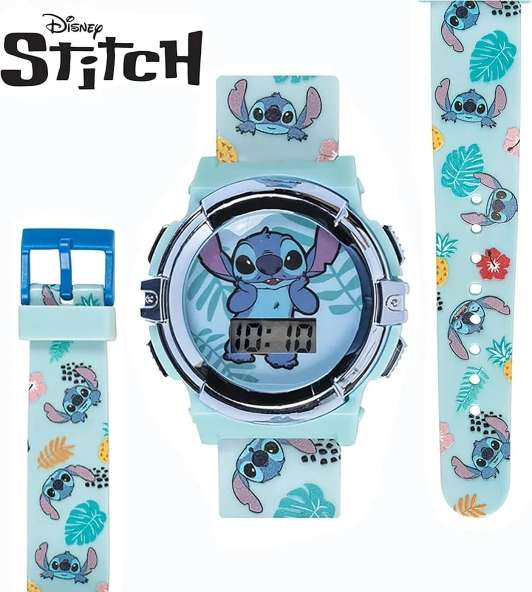 Disney Lilo and Stitch Kids Digital Wrist Watch with Multicolor Strap