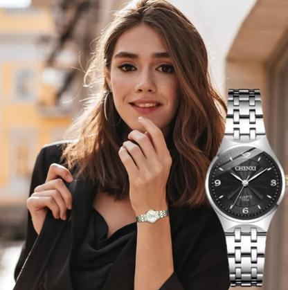BAISHENG Thin Quartz Watch Couple Watches Steel Band Men's Watch Women's Watch Brand Cross-Border