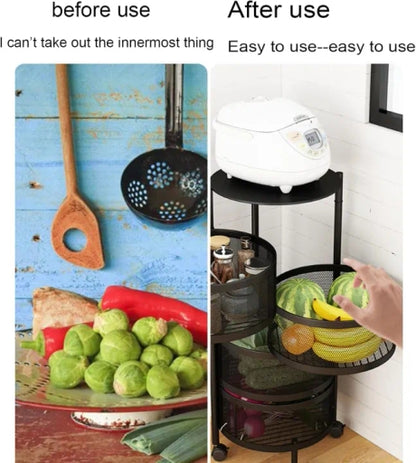 Round Layered Shelf Storage Rack Kitchen