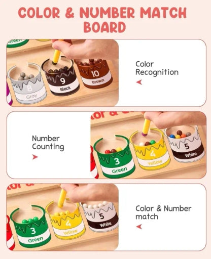 Magnetic Color and Number Maze Board Puzzle Counting, Activity Toy for Toddlers