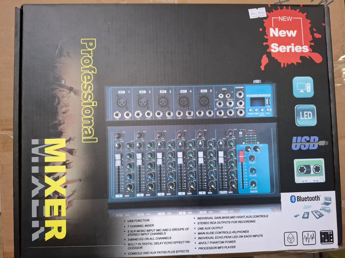 7 channel mixer F7 Bluetooth USB reverb Home F4 KTV stage performance live network song karaoke 4 channel mixing sound table