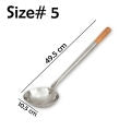 Stainless Steel Fried Rice Spoon with Wooden Handle Chinese Ladle, Wok Ladle