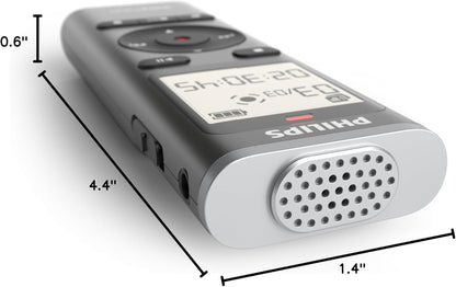 Philips DVT1170 VoiceTracer, Audio Recorder, 8GB, Micro SD Card Slot, 360° Microphone for Excellent Sound Voice Recorder