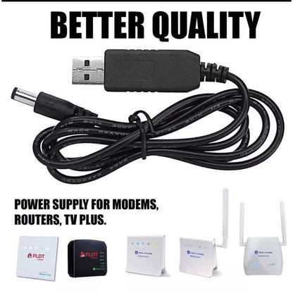WiFI ROUTER to Powerbank Cable Converter USB 5V to 12V USB Connector Router Modem Adaptor