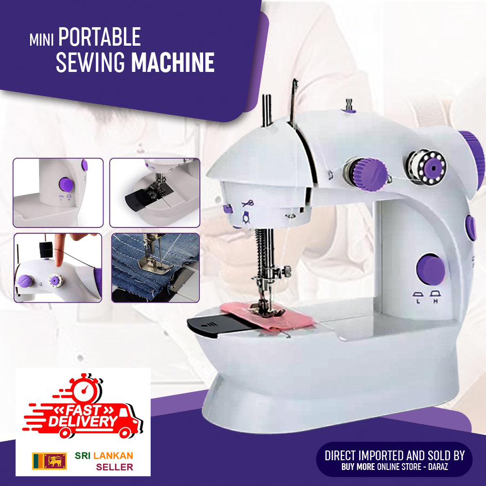 Mini Portable Sewing Machine Portable Electric Sewing Machines with Light and Speed Control for Beginner DIY Home Sewing Accessories