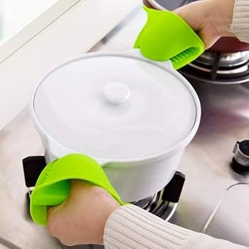 Silicon Hand Fingure Gloves for Kitchen Oven Heat Resistant Pot Holders 1 Pair