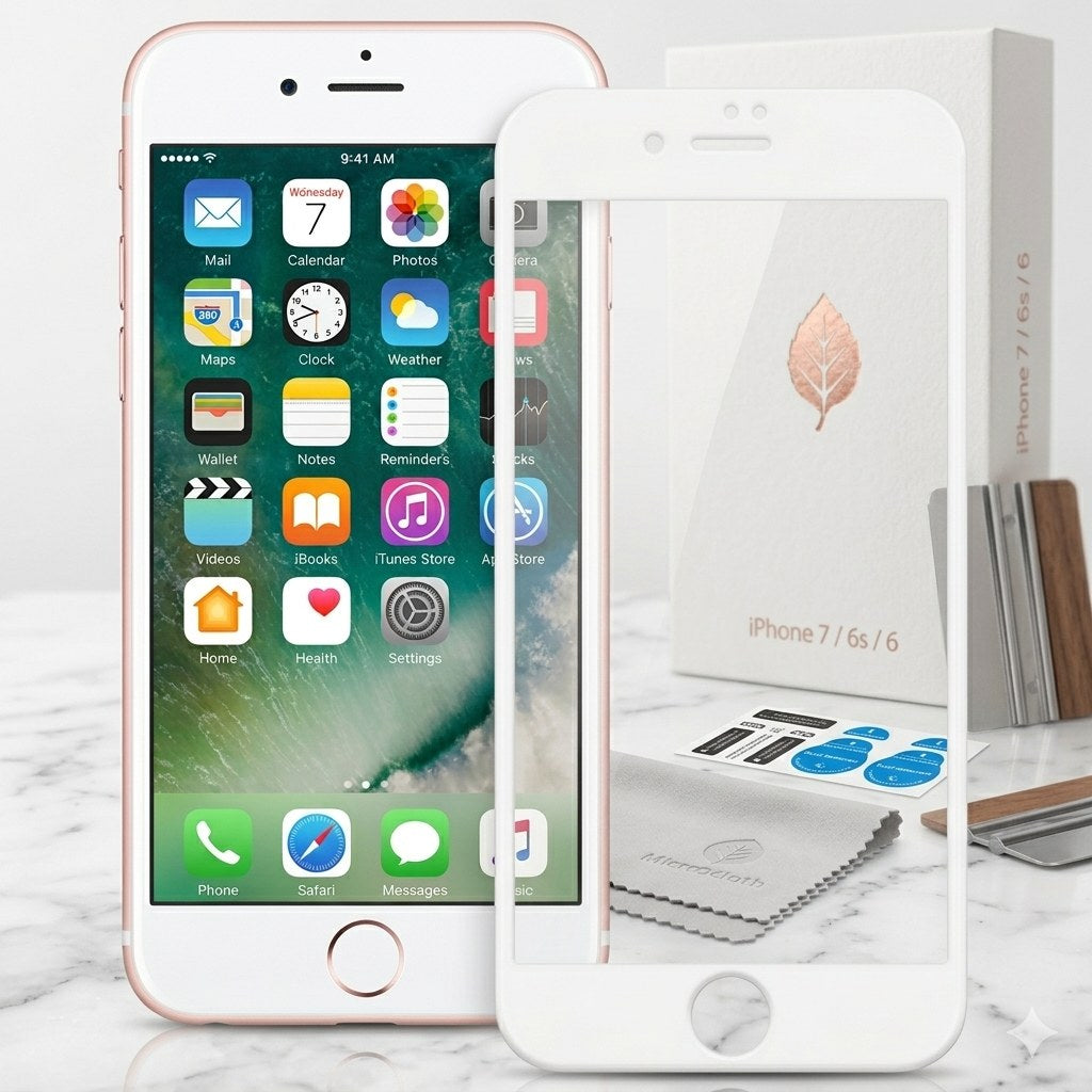 5D Full Screen Edge to Edge Curved Tempered Glass for Apple IPhone 7 Plus 8 Plus (White)