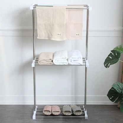 Single Freestanding Stainless Steel Towel Rack