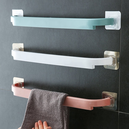 Self-Adhesive Towel Holder Racks Wall Mounted Wipes Bracket Slipper Shelf Multifunction Hanging Hook