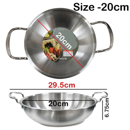 Stainless Steel Low Stew Pot with Glass Lid ,Induction Base/Gas Cooker Compatibl