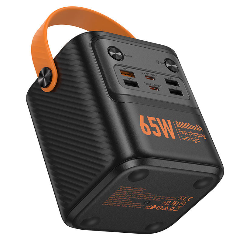 Hoco J152 Pro Tough PD 65W + light power Bank (80000mAh) Large capacity Emergency Battery pack