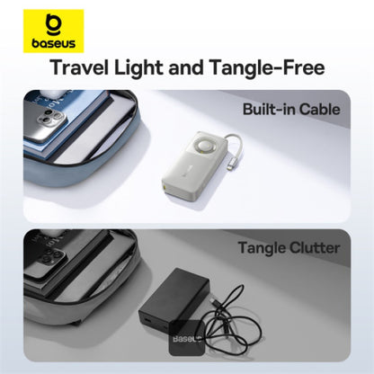Baseus Free2Pull 10000mAh Power Bank with Built-in Retractable Type-C Cable for Laptop - 30W Fast Charging, Digital Display