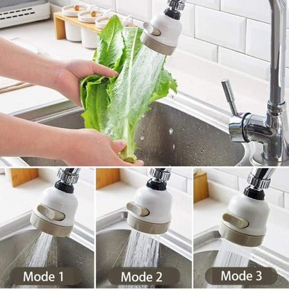 360° Rotatable Universal Splashproof Head 3 Modes Adjustable Sink Faucet Sprayer Sprinkler Tap
