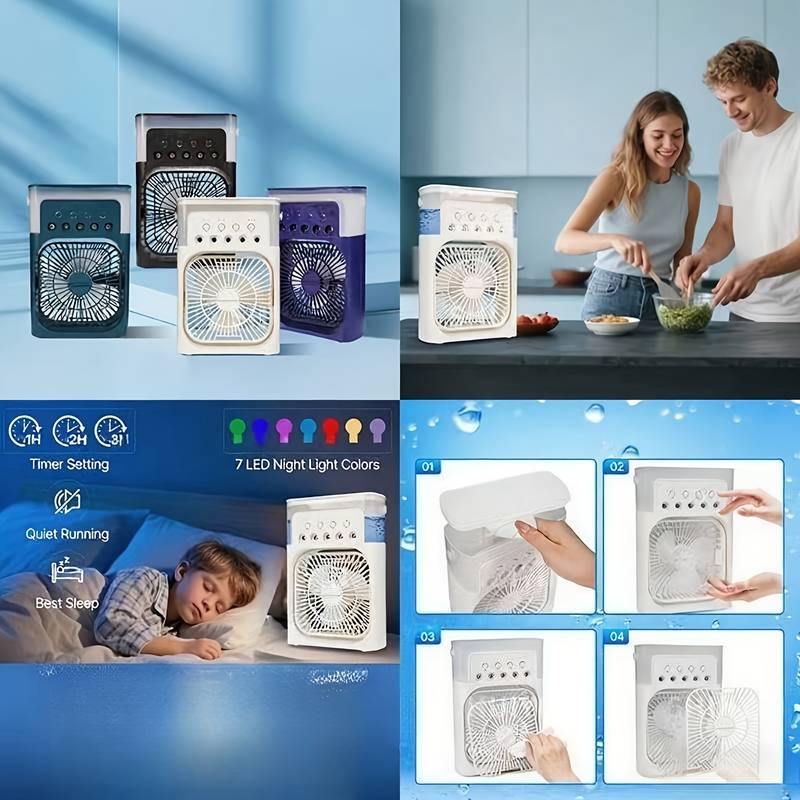 Portable Air Cooler, USB Powered Mini Air Conditioners Personal Mobile Compact Cooler Air Humidifier