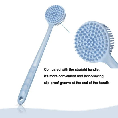Ultra-Soft Silicone Back Scrubber Shower Bath Body Brush with a Long Handle