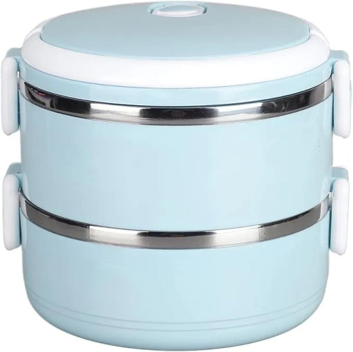 2-Layer 1400Ml Thermal Lunch Box, Stackable Stainless Steel Insulated Food Container, Leak-Proof