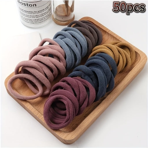 50Pcs Soft Elastic Hair Ties Hair Bands Decorative Hair Accessories Set for Baby Girls