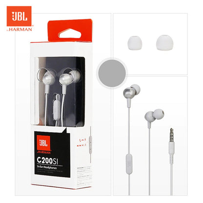 100% Genuine C200SI by Harman Super Deep Bass in-Ear Premium Headphones with Mic