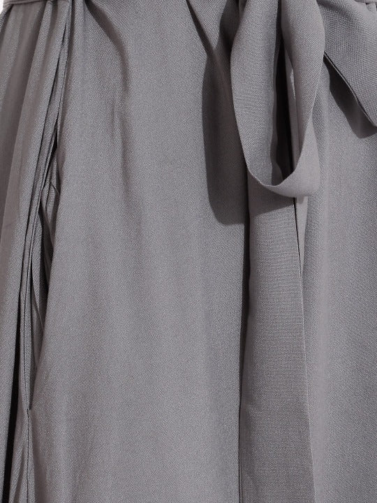 Belted Fit & Flare Midi Dress