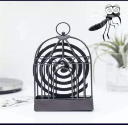 Home Delivered Mosquito Coil Holder Incense Burner with Retro Birdcage Design.