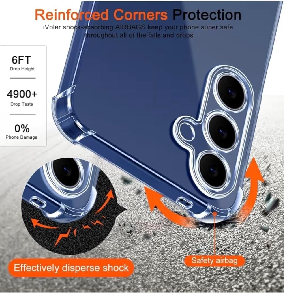 Clear Case for Samsung Galaxy S25 FE 5G (Not for Samsung Galaxy S25), Ultra Transparent Shockproof Silicone Protective Case with Reinforced Corners Clear Thin Soft TPU Bumper Cover