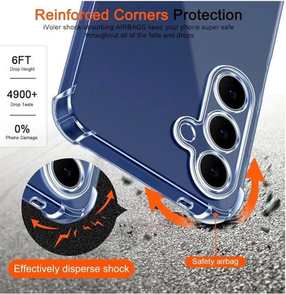 Clear Case for Samsung Galaxy S25 FE 5G (Not for Samsung Galaxy S25), Ultra Transparent Shockproof Silicone Protective Case with Reinforced Corners Clear Thin Soft TPU Bumper Cover