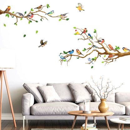 Double Brach Brids Wall Sticker Wall Sticker Home Decoration animals tree bridge baby children bedroom room decor wall stickers removable kids nursery decal Mirror Dear Wall Decoration Stickers