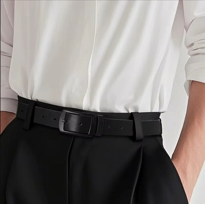 1Pc of Stylish PU Leather Belt for Men, Featuring a Simple and Vintage Design with a Smooth Buckle