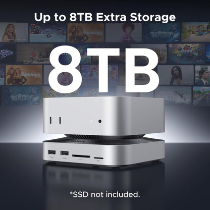 UGREEN 65487 Mac mini M4 Dock, 11-in-1 USB C Hub with 8TB M.2 NVMe Enclosure 10Gbps, 5X USB-A and 2X Type C Data Ports, SD/TF Card Slot, Docking Station & Stand for Mac mini M4/M4 Pro