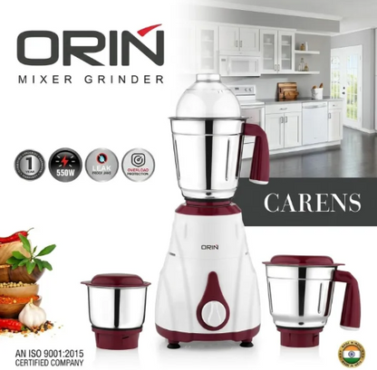 Mixer Grinder 3 in 1 Stainless Steel Jars 550W