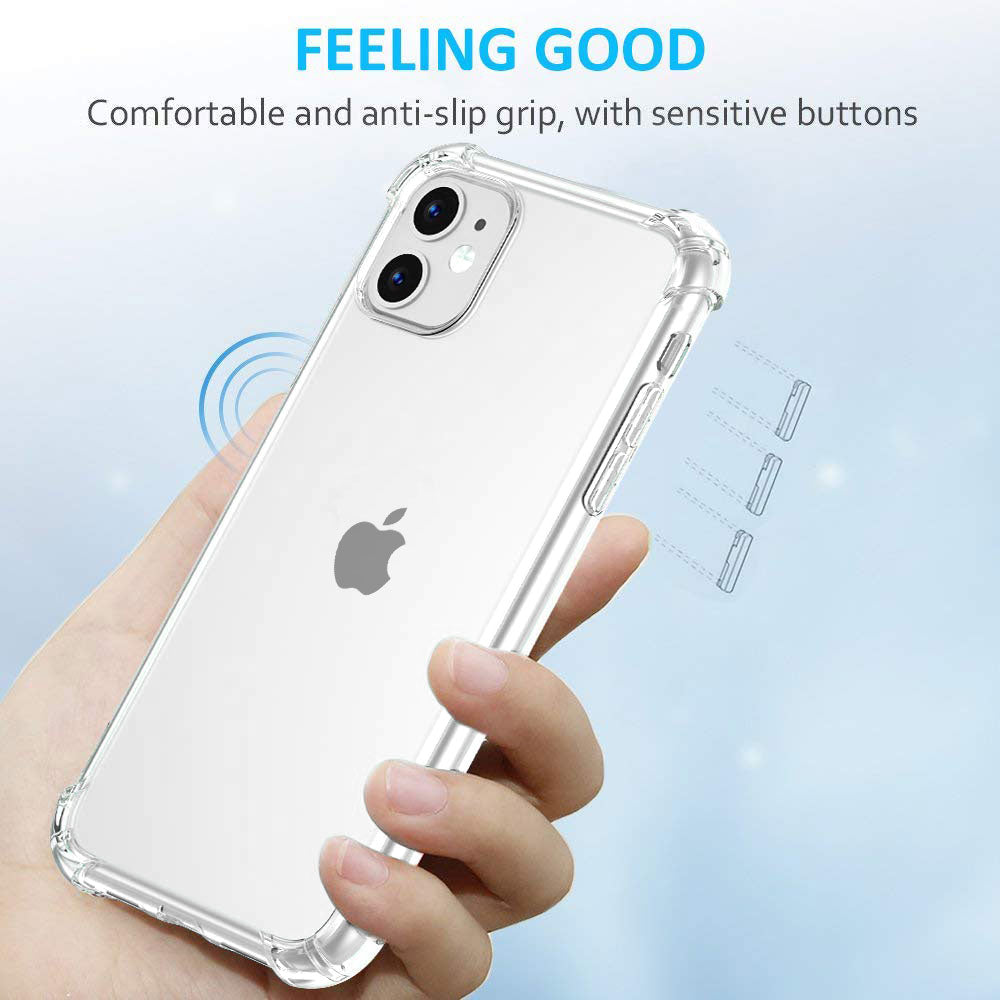 Transparent Soft Silicone Anti-Shock Bumper Case for IP 12 Series