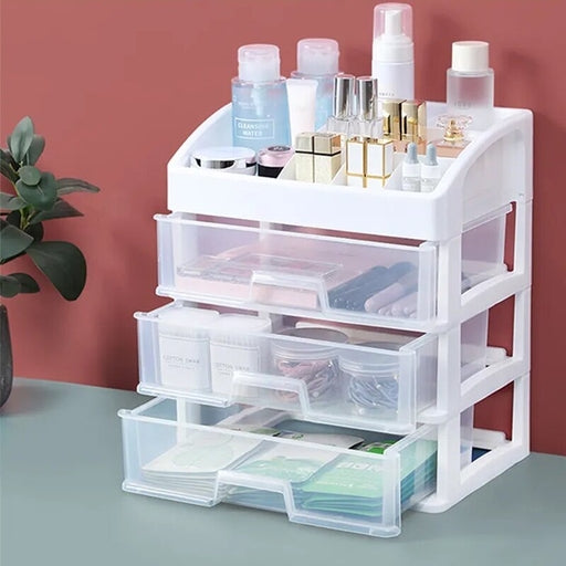 Makeup Organizer with 1 Drawer Storage Unit | Large Capacity Clear Display Case for Jewelry