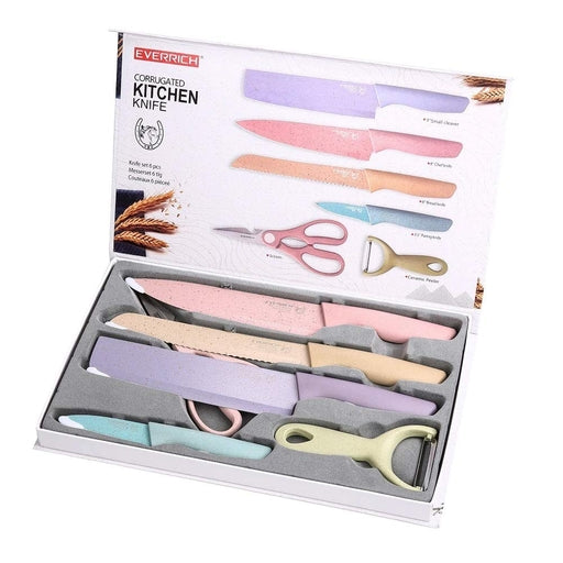 Corrugated 6Pcs Kitchen Knife Set