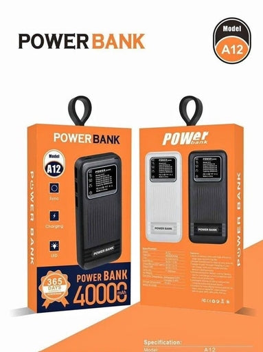New Slim Power Bank 40000MAh, Smart Powerbank with LCD Display, High-Capacity Mobile Charger