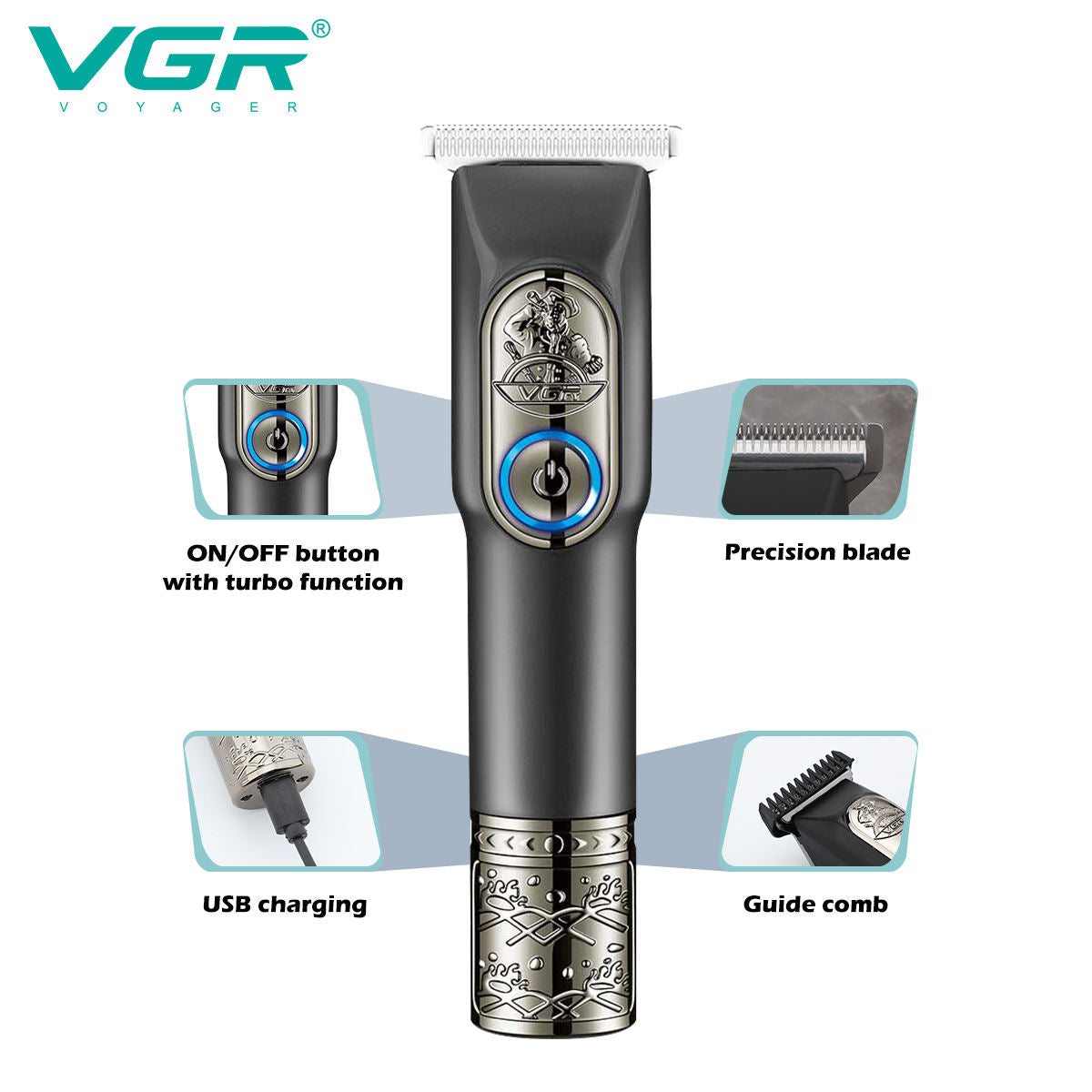 VGR V-963 zero Hair Cut Machine Electric Professional Cordless Hair Trimmer Clipper for Men