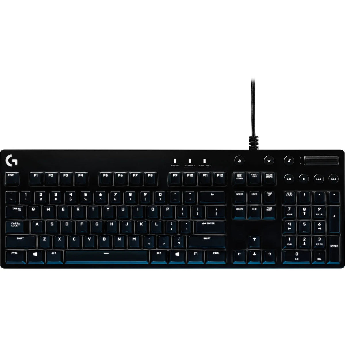 Logitech G610 Orion Blue Wired Gaming Mechanical Keyboard Monochrome Backlight Blue Switches - Black