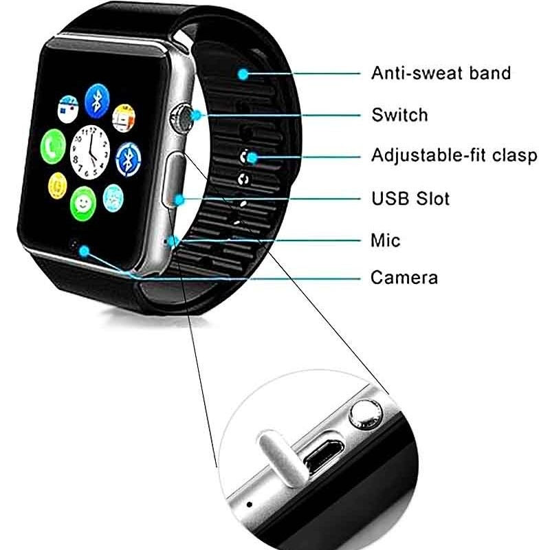 DZ09 & a1 Smart Watch - Touch Screen Camera Phone Call Music SIM Waterproof Bluetooth
