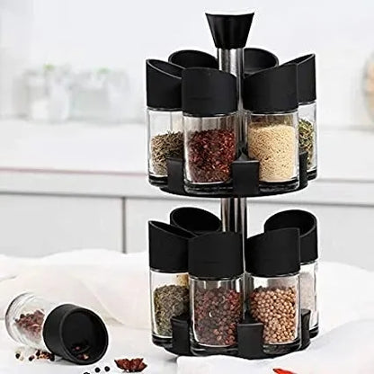 Spice Rack 12 Pcs Rotating Spice Rack Double Layer