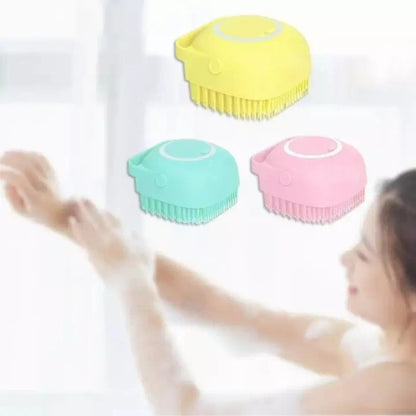 Bath Brush Silicone Scrubber Dispenser Multifunction Bathroom for Babies Body Cleaning Home