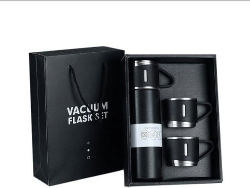 500Ml Stainless Steel Vacuum Flask Gift Set with 3 Mugs