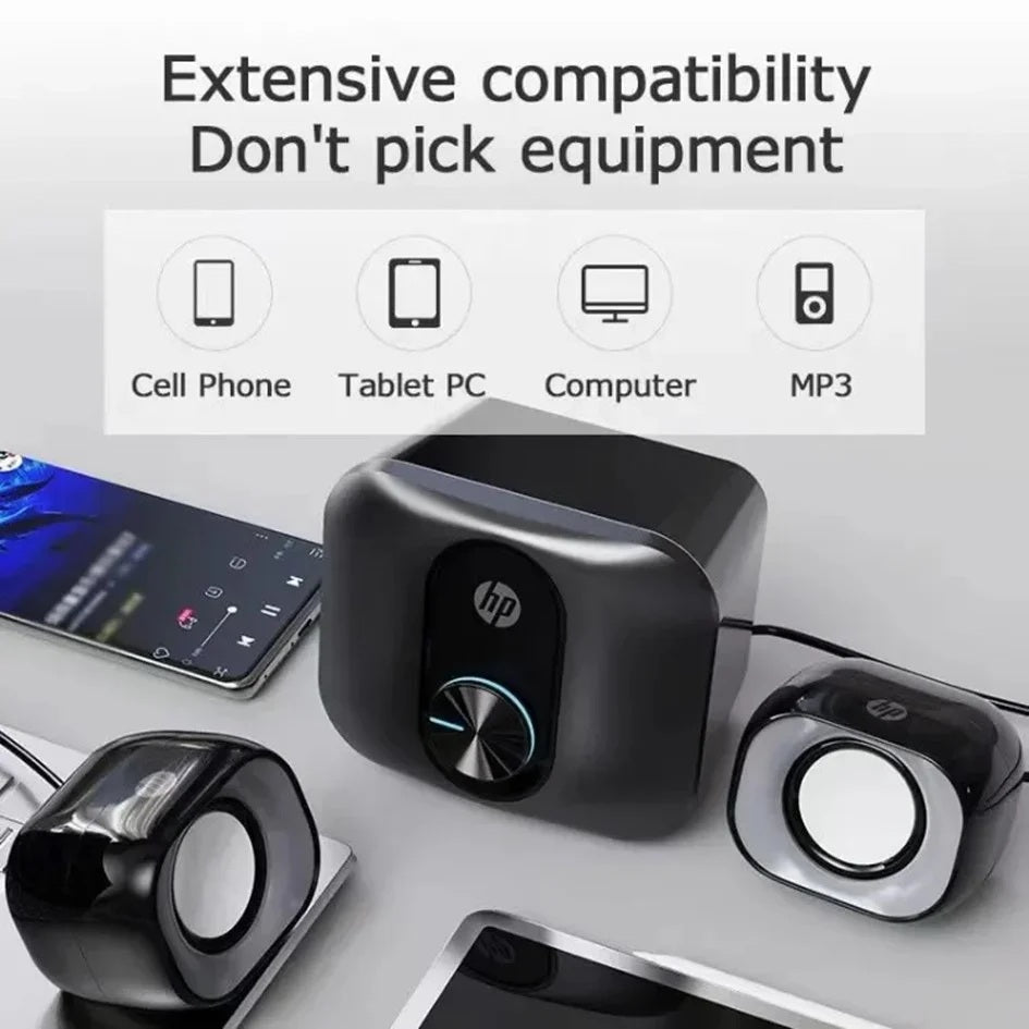 HP DHS-2111S 2.1 Speaker with Mini Sub Woofer / USB Power and 3.5MM Connector