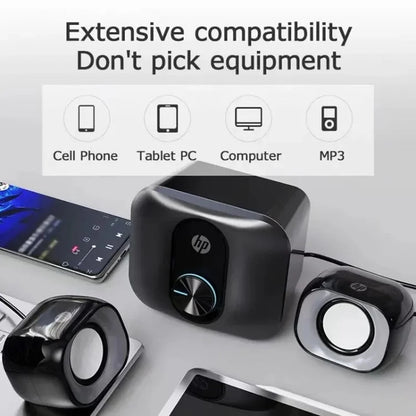 HP DHS-2111S 2.1 Speaker with Mini Sub Woofer / USB Power and 3.5MM Connector
