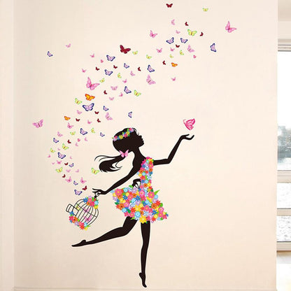 Freedom Girl Butterfly Bird sticker plants room wallpaper bedroom nursery window decor without Radium stars star wall stickers wall decoration flower butterfly wedding decoration birthday decoration kids room decoration Wall Sticker Buy More Model 09