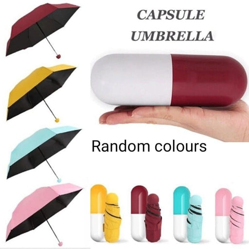 Folding Capsule Umbrella for Rain Creative Case Lightweight Waterproof UV Protection
