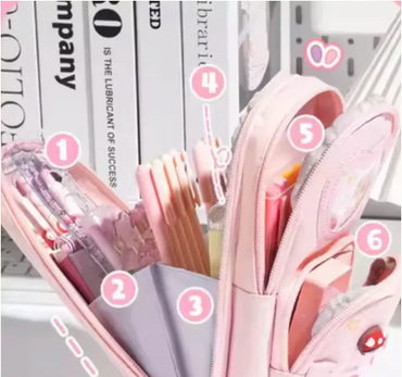 Multi-Functional School Backpack & Pen Box: High-Capacity Stationery Set for Primary Students