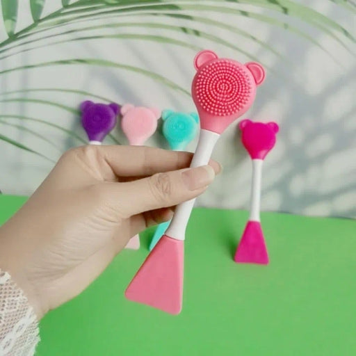 2-In-1 Soft Silicone Bear Face Brush